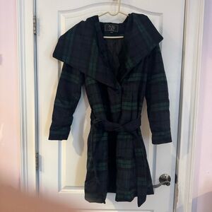 Mo-ka Plaid Hooded Coat size s